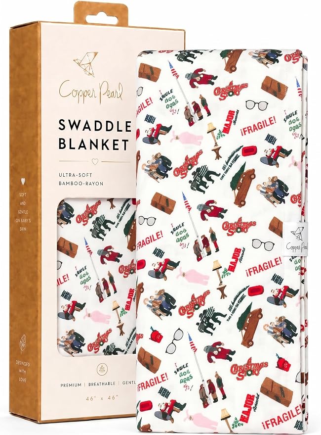 Copper Pearl Swaddle Blankets for Newborns | Soft Stretchy Receiving Blankets for Boys and Girls | Large 46 x 46 Inch Baby Blankets | Lightweight and Breathable Swaddles | A Christmas Story