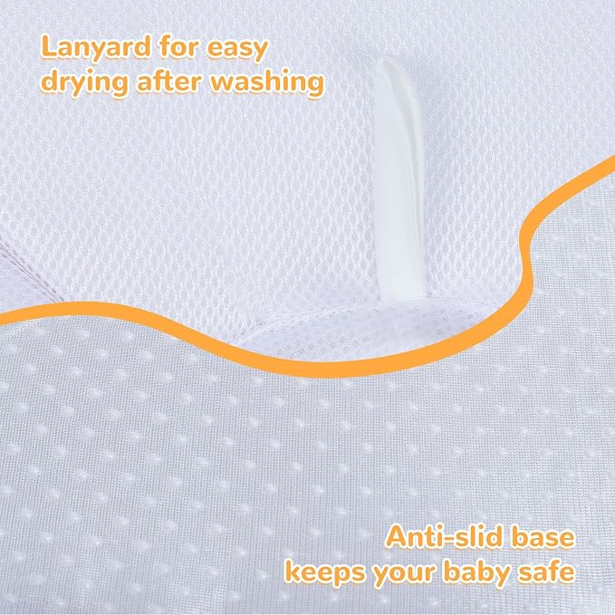 YooxArmor Flower Baby Bath Pad for Infant Bathtub Sink Flower Mat Tub Little Lotus - Petal Soft Supports Lounger Newborn Bathing Insert Seat Baby Essentials, Bees