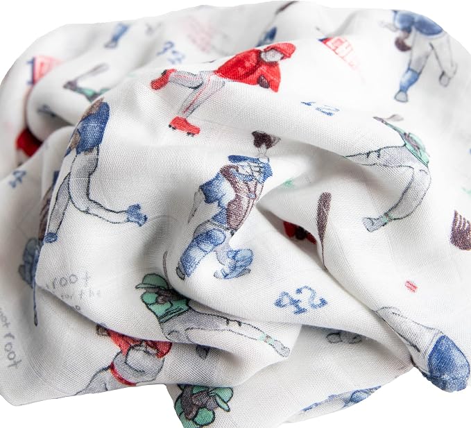 Little Unicorn – Homerun Deluxe Swaddle | Single | 100% Rayon Muslin from Bamboo | Super Soft | Newborns and Infants | Large 47” x 47” | Machine Washable
