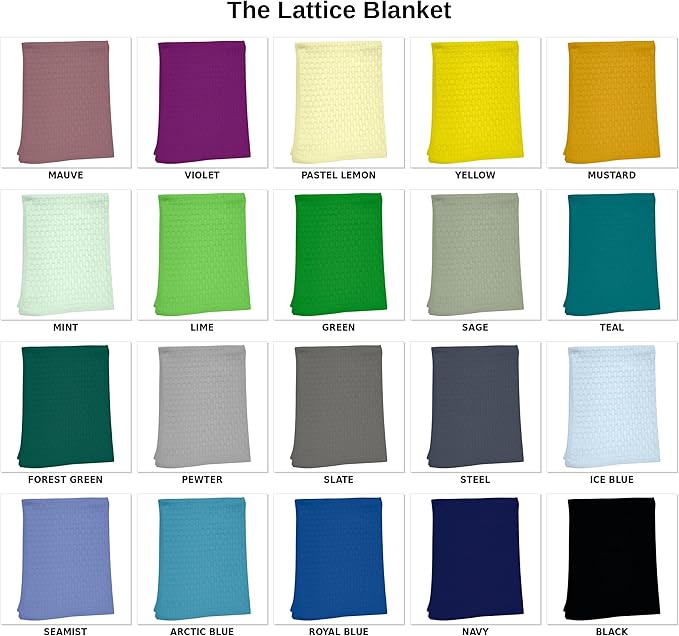 The Lattice Blanket - 100% Organic Cotton Baby Blanket, American Made, 30x40in - Bassinet, Crib, Stroller - Gift Registry Baby Shower for Newborns and Kids (Grey)
