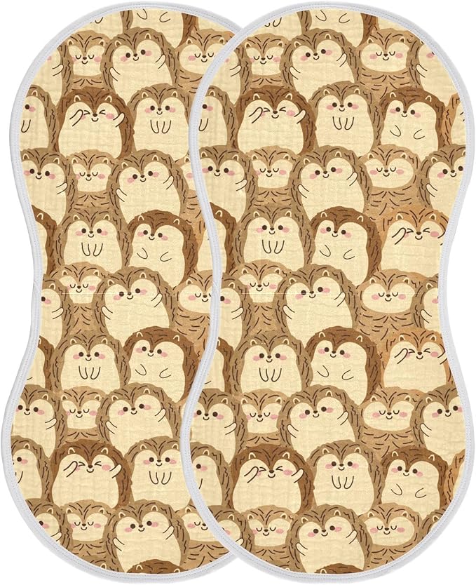 vvfelixl Baby Burp Cloths Cute Hedgehog Baby Newborn Cotton Burping Cloths Set Baby Washcloths 4 Pack
