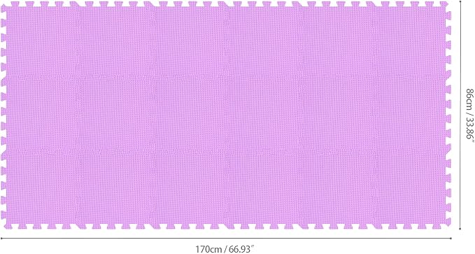 qqpp EVA Rubber 18 Tiles Interlocking Puzzle Foam Floor Mats - Baby Play Mat for Playing | Exercise Mat for Home Workout. Purple. QC-Kb18N