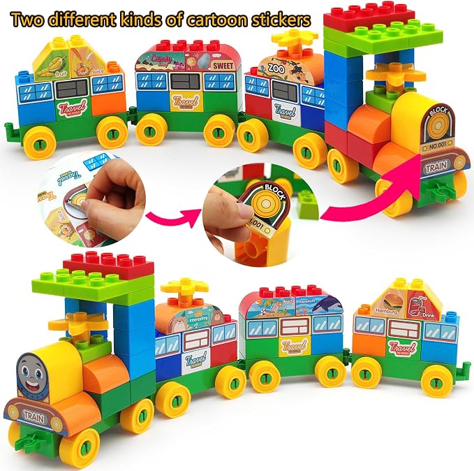 CONVENTEJOY 150 Pcs Classic Building Blocks Set for Toddlers 3-6, Large Building Bricks Train Educational Toy STEM Toys Compatible with Major Brands Gift for Kids