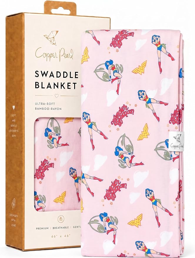 Copper Pearl Baby Swaddle Blanket - Premium Knit Baby Blanket, Large Soft Stretchy Receiving Blankets for Baby Boy and Girl, Swaddles for Newborn, Infant, and Toddler (Wonder Woman™)
