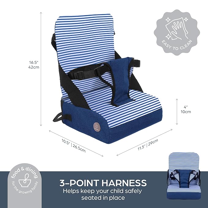Dreambaby Grab ?˜N Go Travel Booster Seat ??Portable Toddler High Chair for Dining (6M-3Y) with Storage & Shoulder Strap