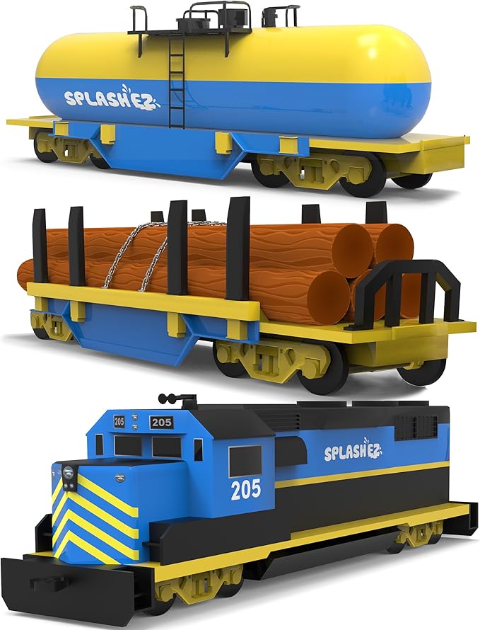 SplashEZ Train Toys for Bath | Mold Free Bath Toys for Kids & Toddlers with No Hole for Water | Train Set Ideal Size for Little Hands | Safe, Durable for Baby Tub Pool Fun for Boys Girls Ages 0 & Up