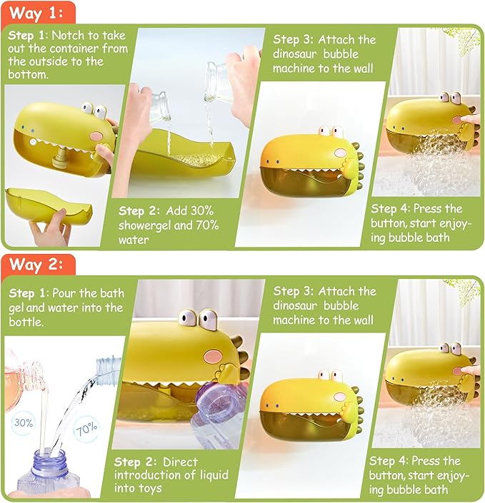 Grechi Dinosaur Bath Toys,Baby Bath Toys for The Baby Bathtub,Toddler Automatic Bubble Machine,Plays 12 Children?™s Songs, Makes Great for Toddlers Age 2 3 Year Old Girl Boy
