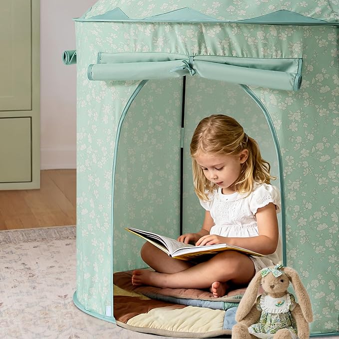 Tiny Land Kids Play Tent ??Cute GreenTent for Kids Indoor, Portable Toddler Tent for Girls & Boys, Fun Playhouse Toy for Imaginative Play, Perfect Toys Gifts for 2 Year Old Girl & Boy