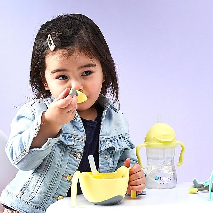 b.box Toddler Cutlery Set ??Patented FLORK Flower Fork & Easy-Grip Spoon with Travel Case. BPA-Free, Dishwasher Safe. Designed by Occupational Therapists. Ages 9M+ (Boysenberry)