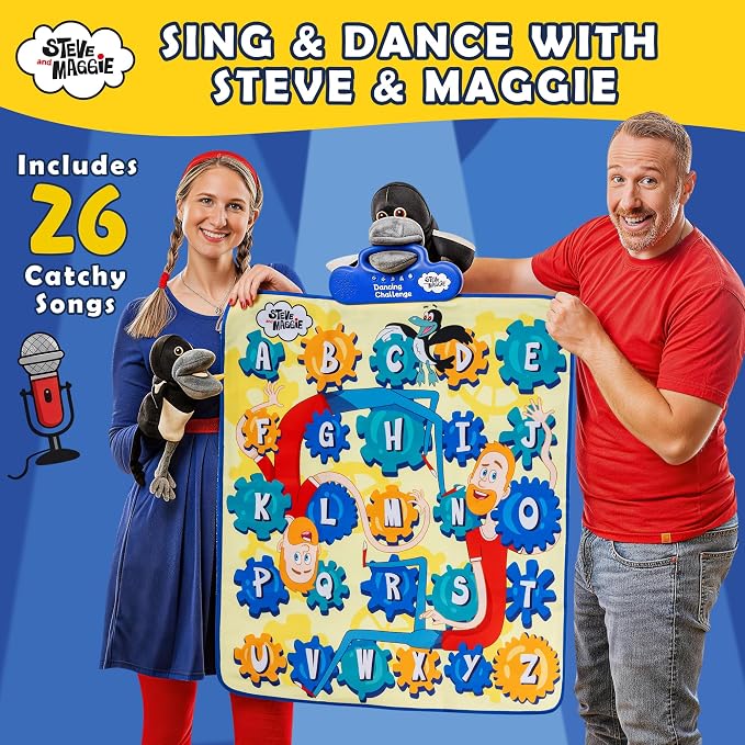 Steve and Maggie Baby Musical Toys for 1 Year Old, Alphabet Music Mat for Toddlers 1-3, ABC & Phonics Play Mat with 26 Songs, Educational Toddler Toys, Birthday Gifts for Boys Girls 1 2 3 4 5 Year Old