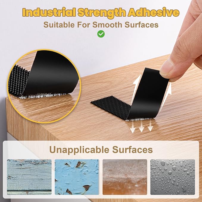 LuBanSir Furniture Anchors, 12 Pack Furniture Wall Anchor Straps for Dresser, Shelves, Bookcase Anti-Tip Safety