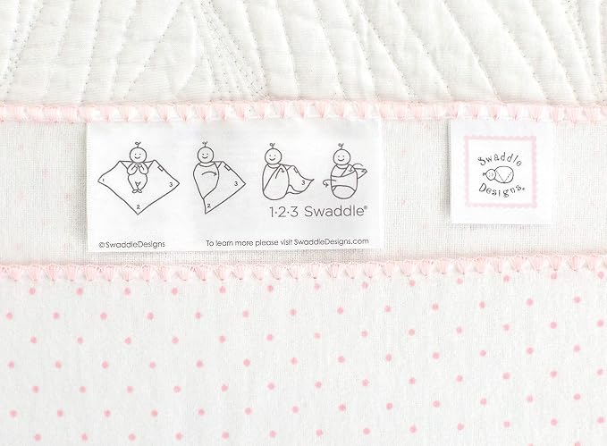 SwaddleDesigns Large Receiving Blanket, Ultimate Swaddle for Baby Girls, Softest US Cotton Flannel, Best Shower Gift, Made in USA, Pink Lolli Fleur (Mom's Choice Award Winner)
