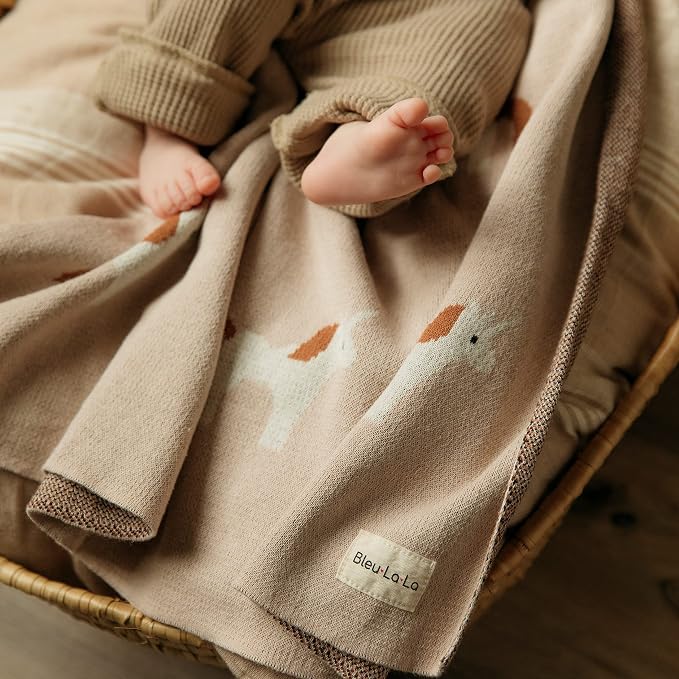 Cotton Baby Swaddle Blanket for Girls and Boys - Buttery Soft Cozy Receiving Swaddle Crib Stroller Blanket for Shower Gift Registry for Newborns, Infants, Toddlers (Unicorn - Grey)