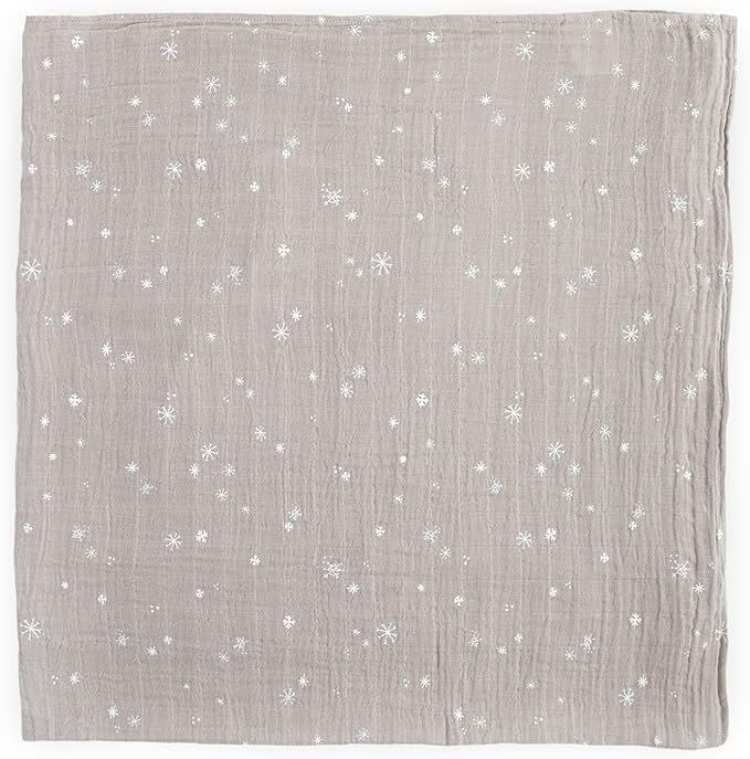 Little Unicorn Snow Flurries Cotton Muslin Swaddle Blanket | Single | 100% Cotton | Super Soft | Newborns and Infants | Large 47" x 47" | Machine Washable
