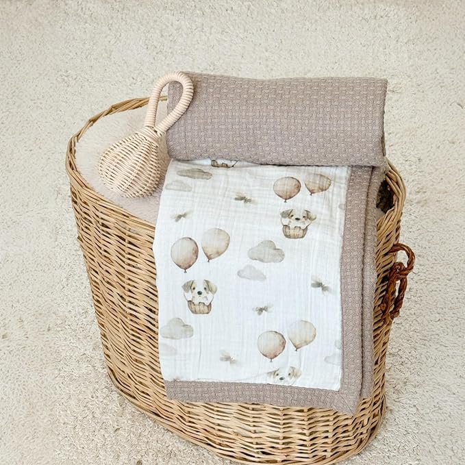 Mouliss Personalized Baby Blanket with Name ??Handmade 100% Organic Cotton Newborn Gift | Custom Knit Blanket for Boys, Girls, Kids & Baby Showers