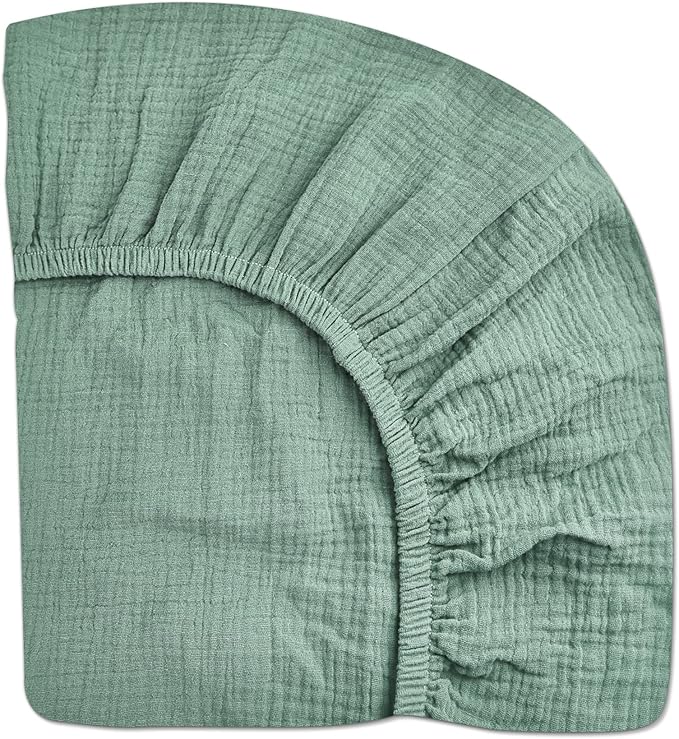 Crib Sheets for Boys Girl & Muslin Swaddle Blanket Set