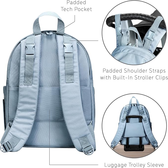 uninni Large Diaper Bag Backpack for Moms & Dads–Baby Diaper Bag with portable Changing Pad, Removable Pacifier Case - Forest Green