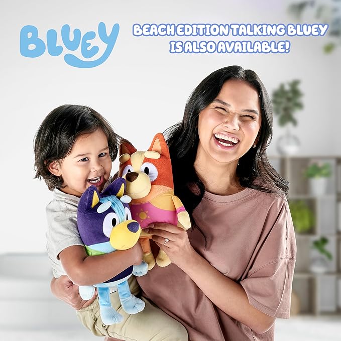 Bluey Sound Effects Talking Beach Bingo Plush, 13??Soft Musical Toys, Stuff Toys with 9 Different Phrases, Singing Plushies for Kids