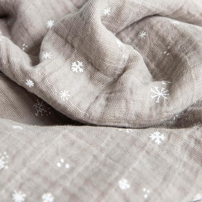 Little Unicorn Snow Flurries Cotton Muslin Swaddle Blanket | Single | 100% Cotton | Super Soft | Newborns and Infants | Large 47" x 47" | Machine Washable