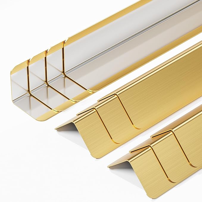 304 Stainless Steel Wall Corner Guards (10, Golden, 2x2x48 Inches)