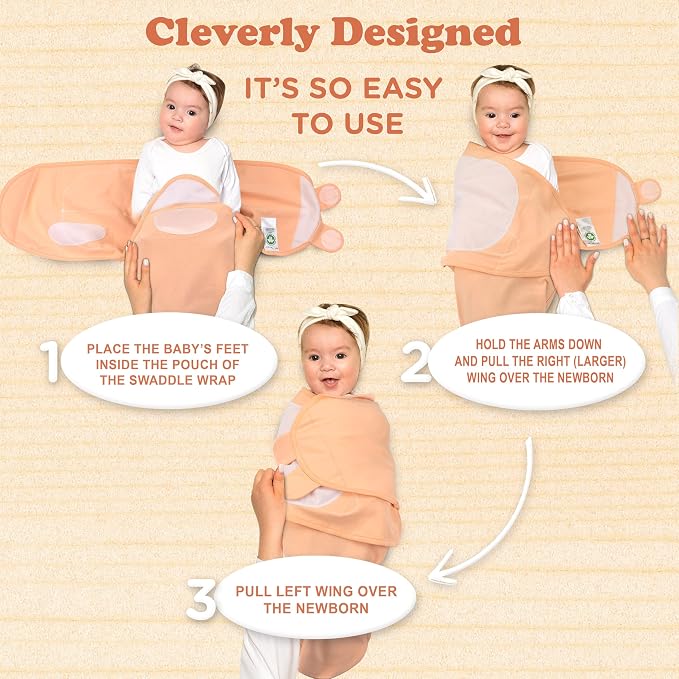 Organic Cotton Baby Swaddle 4-Pack, Swaddles for Newborn 0-3 Month - Swaddle Blanket Infant Wrap Sleep Sack for Boys & Girls, Baby Swaddle for Newborn, Registry & Shower Gift Essential