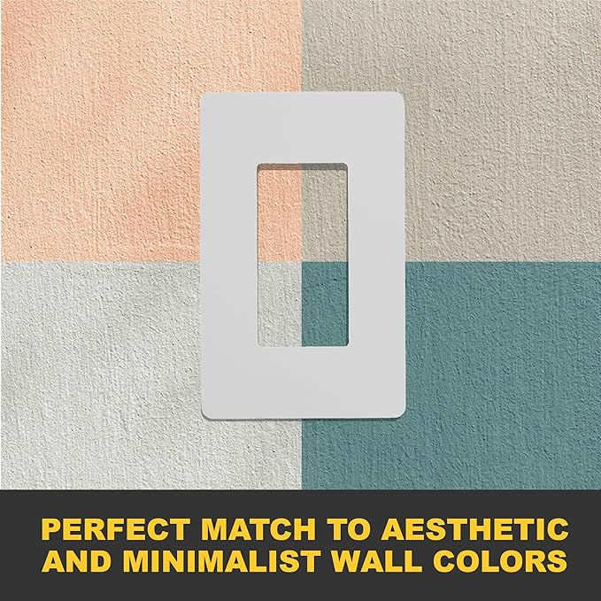 Faith White 1-Gang Screwless Wall Plate (120-pack) | Light Switch Plate or Wall Plate for Electrical Outlet | 1-Gang Wall Plate for Decorator Switches and Receptacles | Heat-Resistant Thermoplastic