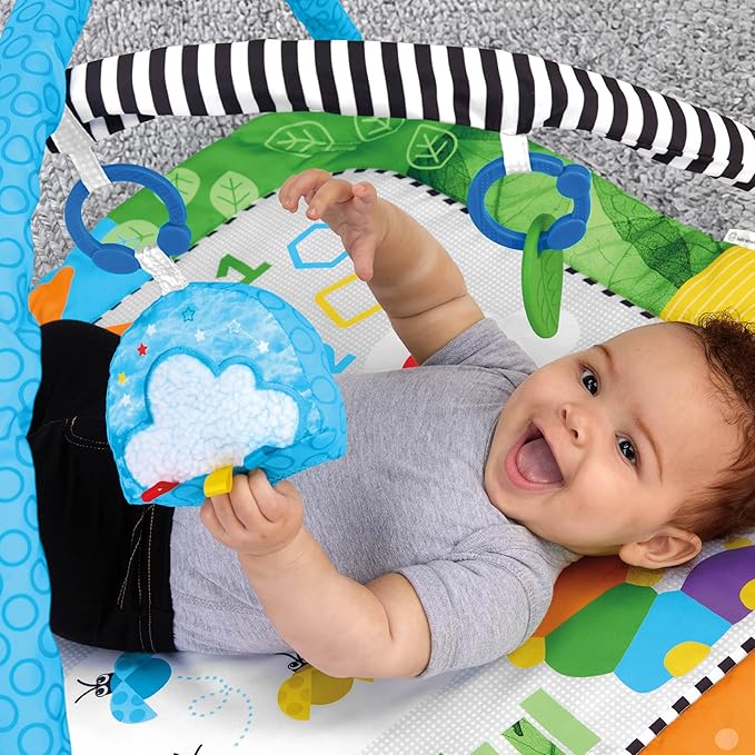 Baby Einstein Cal?™s Curiosity Center Foldaway Play Gym, Educational Activity Gym, with Music & 5 Multisensory Toys; Ages 0 Months and up