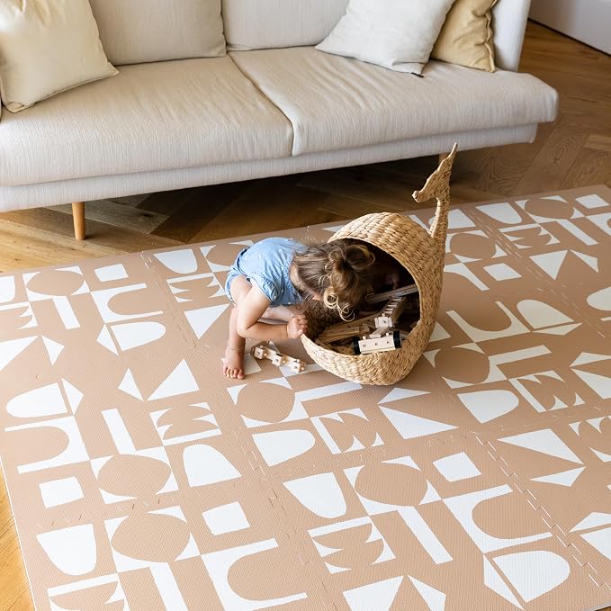 Lillefolk Baby Play Mat for Floor – 6x8ft Terracotta | Soft Non Toxic Premium EVA Foam Tiles for Tummy Time, Crawling & Playroom – Waterproof Interlocking Floor Mat for Babies & Toddlers (12 Tiles)