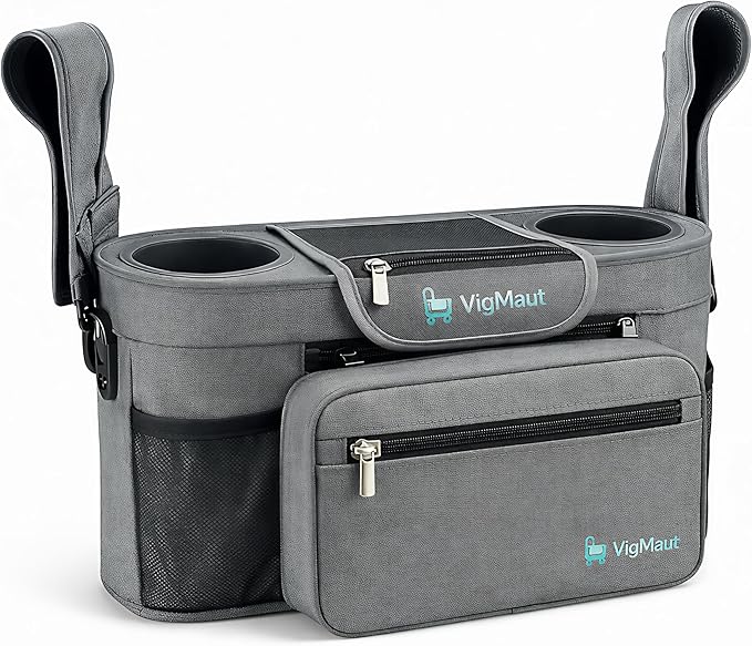 Stroller Caddy with Cup Holder ??Universal Waterproof Stroller Organizer with Cup Holder for Instant Access & Hands-Free Convenience, Ideal for Travel, Daily Walks & Car Use, for Busy Parents.