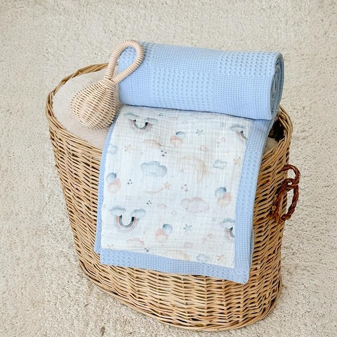 Mouliss Personalized Baby Blanket with Name ??Handmade 100% Organic Cotton Newborn Gift | Custom Knit Blanket for Boys, Girls, Kids & Baby Showers