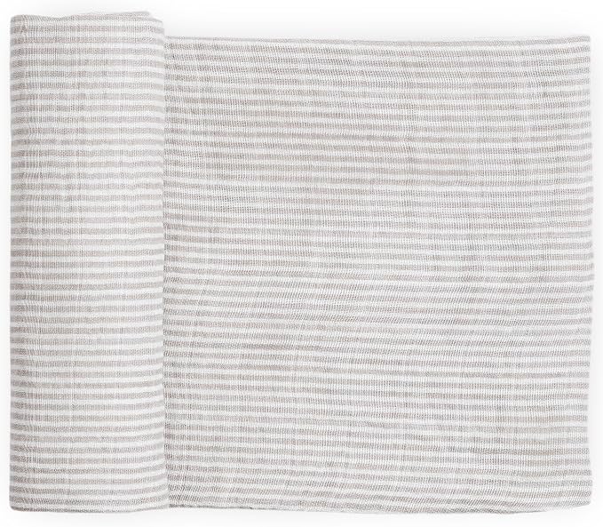 Little Unicorn Muslin Swaddle Blanket for Newborns & Infants | Soft & Breathable Fabric | Baby Blanket for Swaddling, Nursing, Shower Gifts (Sand Stripe)