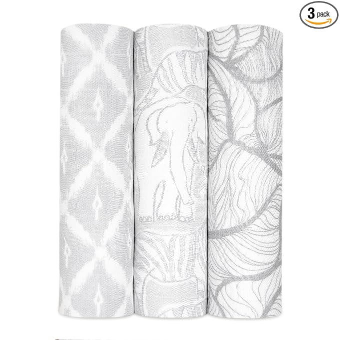 aden + anais Silky Soft Swaddle Blanket, Boutique Muslin Blankets for Girls & Boys, Baby Receiving Swaddles, Ideal Newborn & Infant Swaddling Set, Perfect Shower Gifts, 3 Pack, Culture Club
