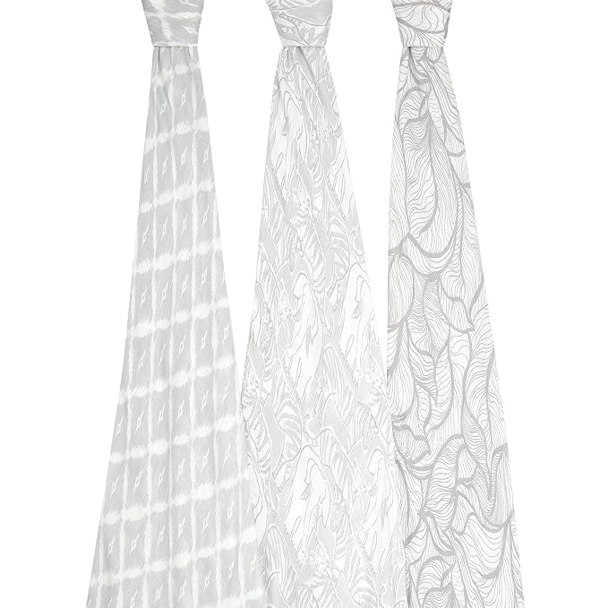 aden + anais Silky Soft Swaddle Blanket, Boutique Muslin Blankets for Girls & Boys, Baby Receiving Swaddles, Ideal Newborn & Infant Swaddling Set, Perfect Shower Gifts, 3 Pack, Culture Club