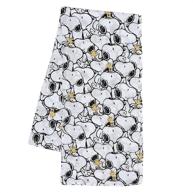 Lambs & Ivy Snoopy Muslin Swaddle Blanket & Mini Plush Newborn Baby Gift Set