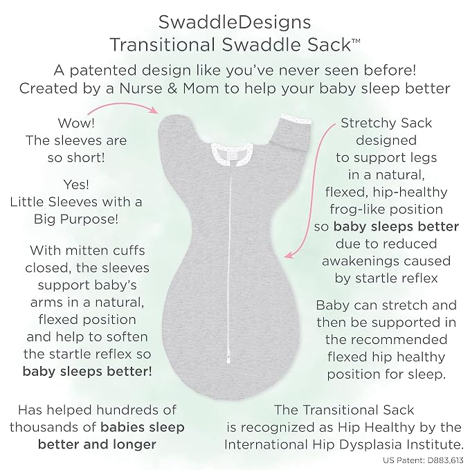 SwaddleDesigns 6-9 Mo Baby Sleep Set, Teal and Watercolor Mountains & Trees, Transitional Swaddle Sack with Arms Up Half-Length Sleeves & Mitten Cuffs and Softest Cotton Muslin Crib Sheet