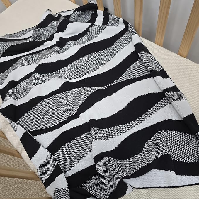 The Rolling Waves Blanket - 100% Organic Cotton Baby Blanket, American Made, 30x40in - Bassinet, Crib, Stroller - Gift Registry Baby Shower for Newborns and Kids