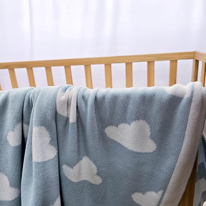 The Cloud Blanket - 100% Organic Cotton Baby Blanket, American Made, 30x40in - Bassinet, Crib, Stroller - Gift Registry Baby Shower for Newborns and Kids
