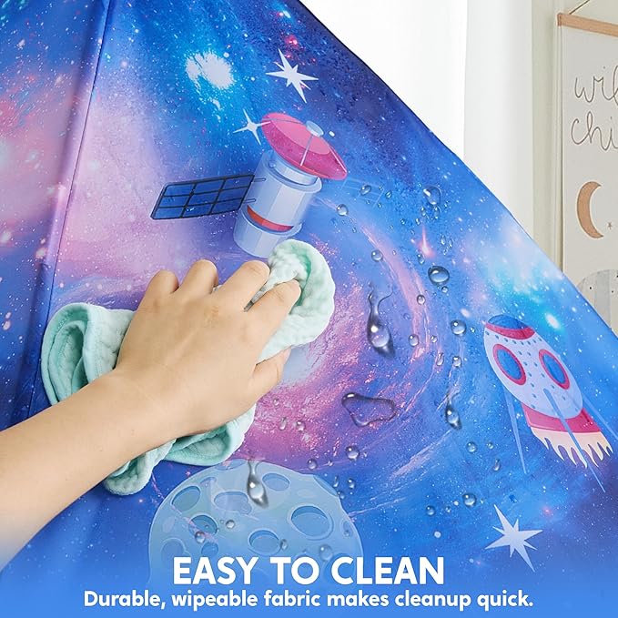 JOYIN Rocket Ship Play Tent for Kids ??Glow-in-the-Dark Space Tent with Starry, Astronaut Spaceship Foldable Playhouse for Boys & Girls, Indoor Outdoor Kids Pop-up Play House, Toddler Birthday Toy