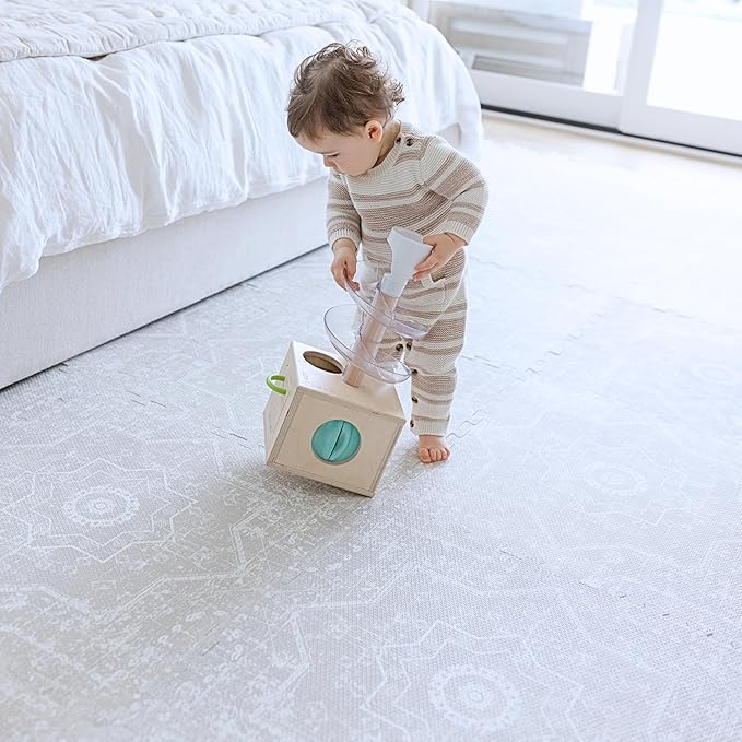 Little Landings Baby Play Mat for Floor - Layla (6x6ft) - Premium EVA Foam Play Mat for Babies & Toddlers (Ages 0-5+) - Non-Toxic Playmat for Tummy Time, Crawling & Playroom - Stylish & Comfortable