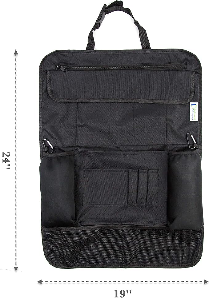 Backseat Car Organizer | Car Organizer Back Seat Protector With 12 Compartments Plus ipad Holder | Used As Car Back seat Organizer, Car Seat Organizer, Car Organizer For Kids