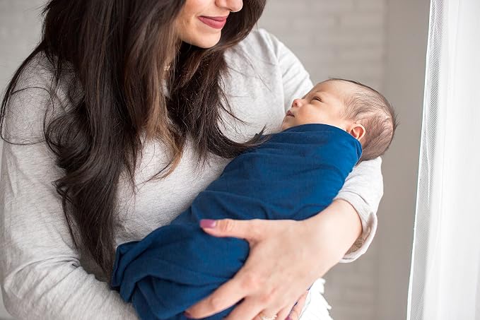 Copper Pearl Swaddle Blankets for Newborns | Soft Stretchy Receiving Blankets for Boys and Girls | Large 46 x 46 Inch Baby Blankets | Lightweight and Breathable Swaddles | River