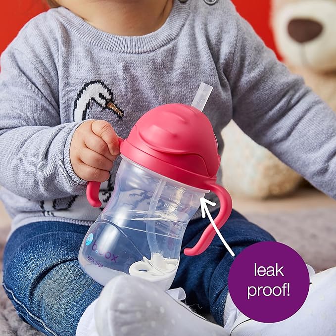 b.box Sippy Cup with Weighted Straw. Leak & Spill Proof. Easy Grip. BPA Free, Dishwasher Safe. Sip from Any Angle. Ideal for Babies 6m+ to Toddlers. (Blueberry, 8oz)