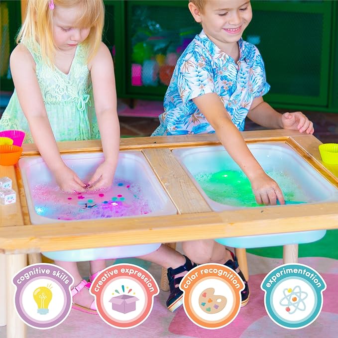 Glo Pals Water Activated Light-Up Sensory Bath Toy 12 Cube Variety Pack for Bathtime and Sensory Play, 12 Reusable Light-Up Cubes for Kids and Toddlers, Variety Pack