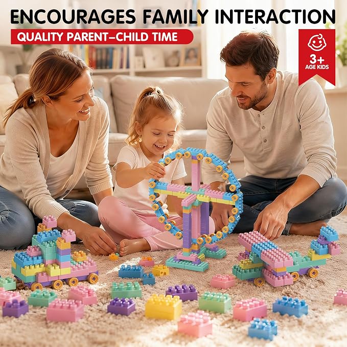 Building Blocks for Toddlers and Kids, 200 Pcs Toy Building Sets, STEM Educational Building Blocks Set for Kids with Storage Box, Ideal STEM Gift for Boys & Girls