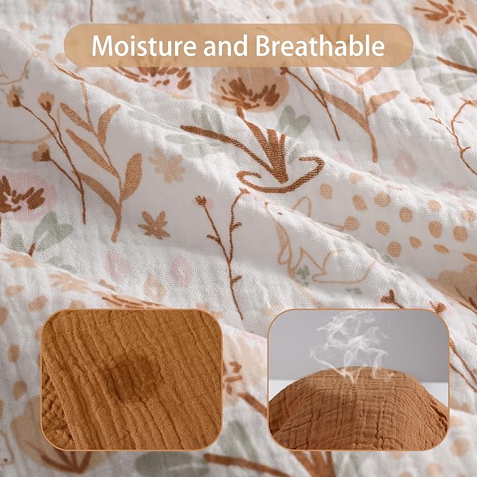 GLLQUEN BABY Muslin Swaddle Blankets,3-Pack Receiving Blankets for Newborn Boys and Girls,Baby Swaddle Blanket Unisex,Summer Baby Blanket,Baby Essentials, Registry & Gift, 40 x 38 inches