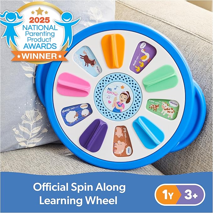 Ms. Rachel Official Spin Along Learning Wheel with 3 Learning Play Modes, Educational Toys & Toddler Toys for Girls & Boys Ages 1-3+