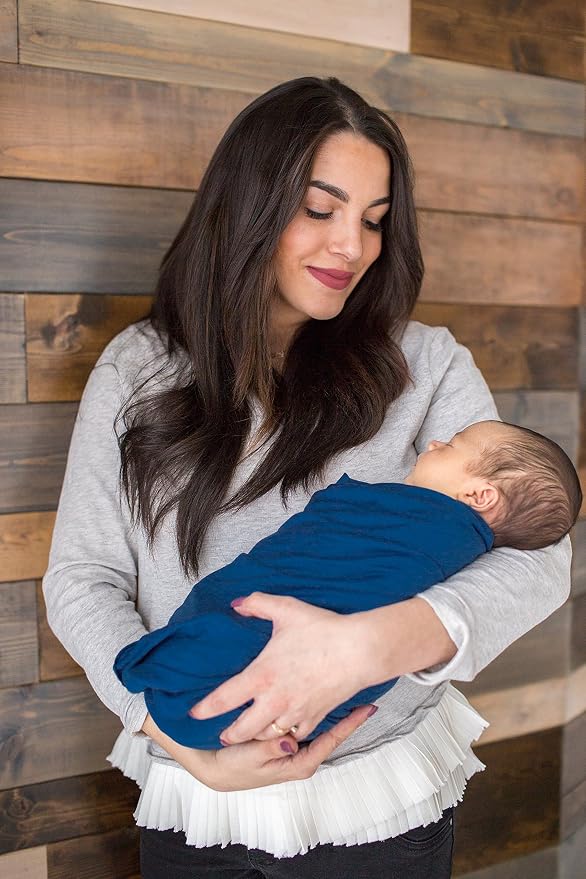 Copper Pearl Swaddle Blankets for Newborns | Soft Stretchy Receiving Blankets for Boys and Girls | Large 46 x 46 Inch Baby Blankets | Lightweight and Breathable Swaddles | River