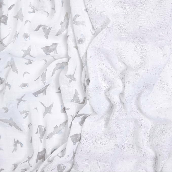 aden + anais Boutique Organic Cotton Muslin Swaddle 2 Pack, Breathable Baby Receiving Blanket, Soft and Lightweight Wrap, Diaper Bag Must Have, Map The Stars