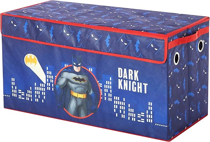 Idea Nuova Batman Collapsible Children?™s Toy Storage Trunk, Durable with Soft Lid, 28.5"x14.5"x16"