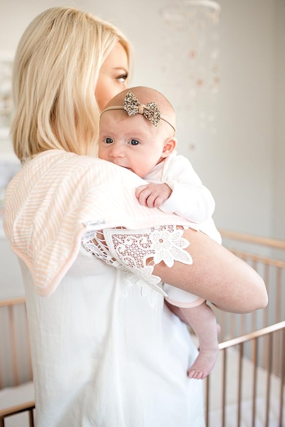 Copper Pearl Premium Baby Burp Cloths - 3-Pack Large Cotton Burp Cloths, Extra Soft Spit Up Rags with 3 Absorbent Layers, Perfect for Baby Boy and Baby Girl Gifts